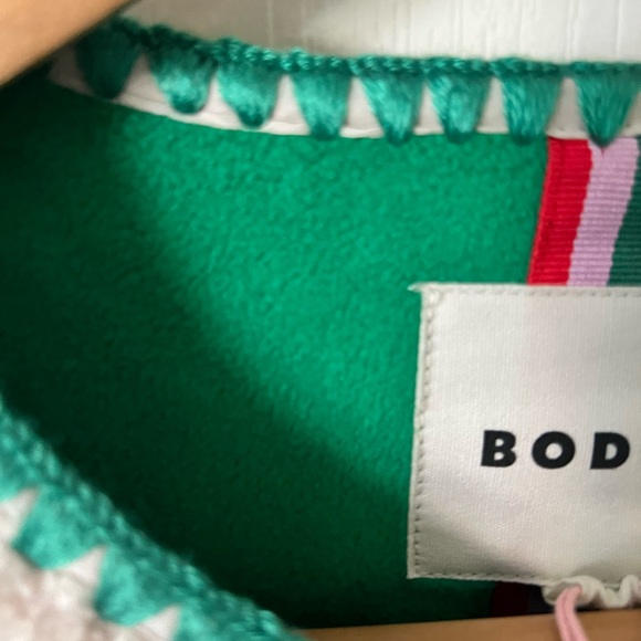 Boden Chelsea Sherpa coat with green trim - Picture 8 of 8